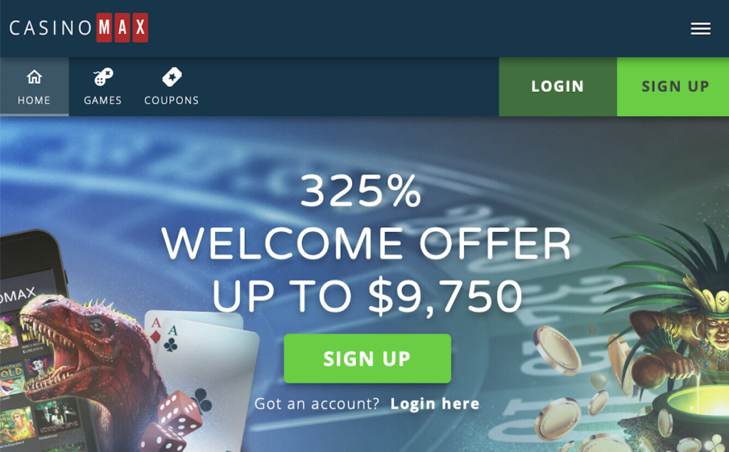 Casino Max homepage