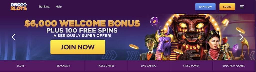 Super Slots Homepage